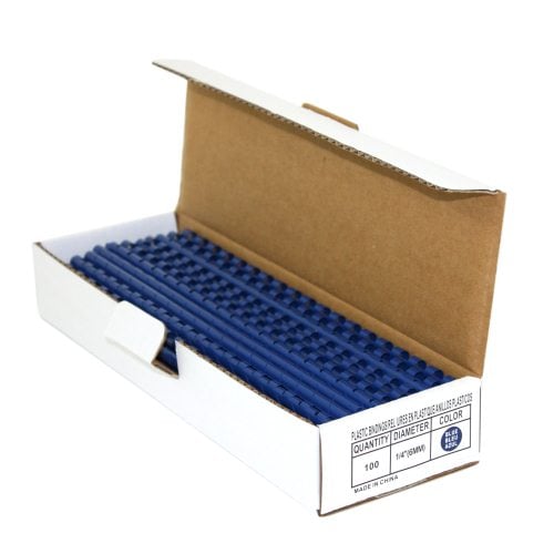 1/4" Royal Blue Plastic Binding Combs - 100pk