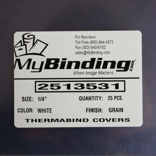 1/4" White Grain ThermaBind Covers (25pk) - 2513531