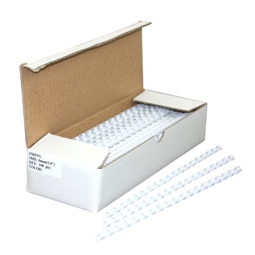 1/4" White Plastic Binding Combs - 100pk