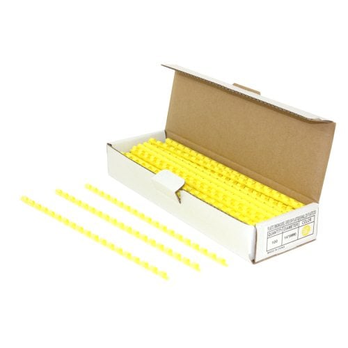 1/4" Yellow Plastic Binding Combs - 100pk