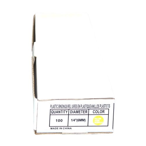 1/4" Yellow Plastic Binding Combs - 100pk