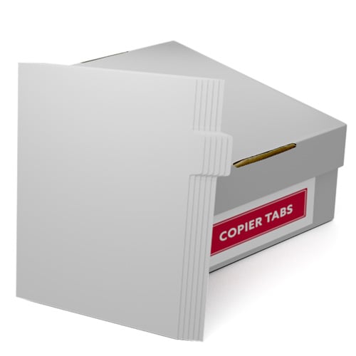MyBinding Uncollated 1/6th Cut 90lb Plain Paper Copier Tabs - Pos 2 - 1260 Tabs/Carton