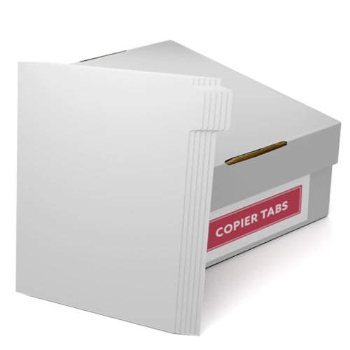 MyBinding Uncollated 1/6th Cut 90lb Plain Paper Copier Tabs - Pos 2 - 1260 Tabs/Carton