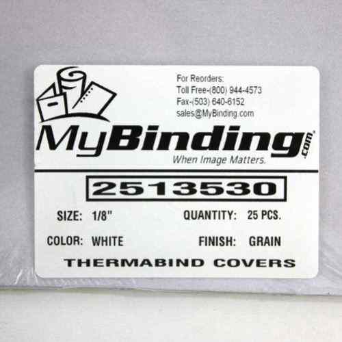 1/8" White Grain ThermaBind Covers (25pk) - 2513530