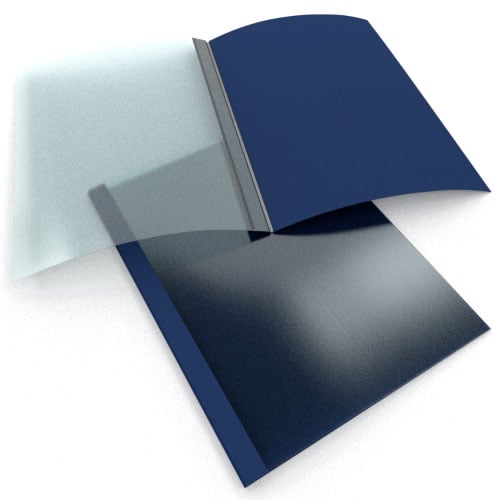1/8" Navy Linen Thermal Binding Utility Covers (Frosted Front) - 100pk