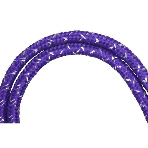 1/8" Purple / Silver Metallic Round Braid Lanyard with NPS Swivel Hook - 100pk