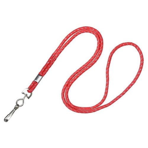 1/8" Silver Metallic Round Braid Lanyards with NPS Swivel Hook - 100pk