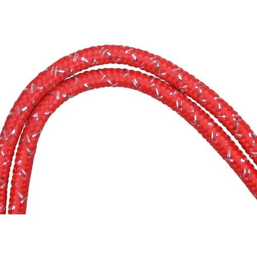 1/8" Red / Silver Metallic Round Braid Lanyard with NPS Swivel Hook - 100pk
