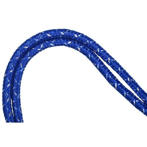 1/8" Royal Blue / Silver Metallic Round Braid Lanyard with NPS Swivel Hook - 100pk