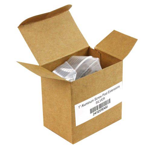 1" Silver Aluminum Screw Post Extensions - 100pk