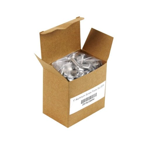 1" Silver Aluminum Screw Posts - 100pk