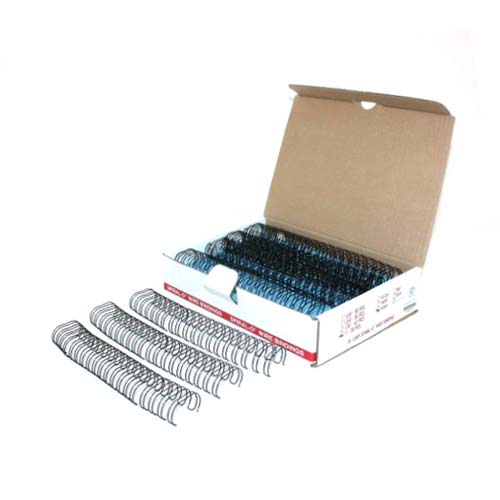 1" Black Spiral-O 19 Loop Wire Binding Combs - 100pk