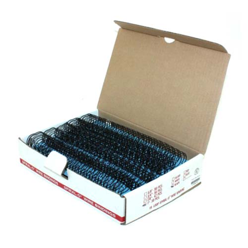 1" Black Spiral-O 19 Loop Wire Binding Combs - 100pk