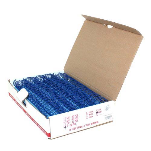 1" Blue Spiral-O 19 Loop Wire Binding Combs - 100pk