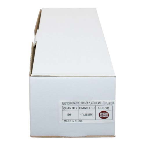 1" Maroon Plastic Binding Combs - 50pk