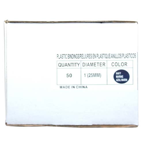 1" Navy Plastic Binding Combs - 50pk