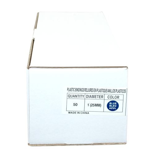 1" Royal Blue Plastic Binding Combs - 50pk