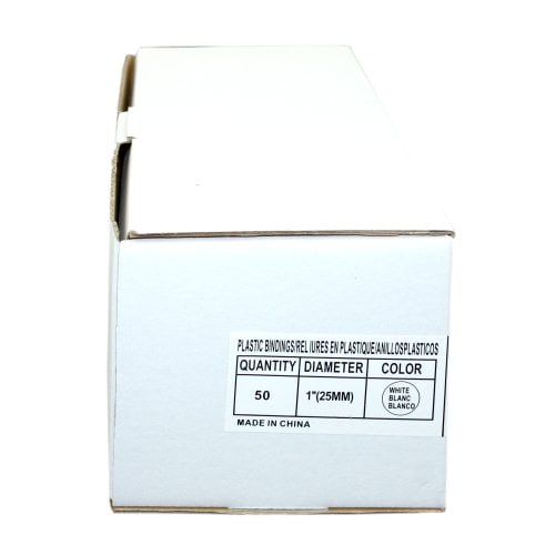 1" White Plastic Binding Combs - 50pk