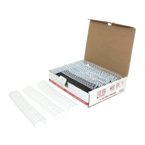 1" White Spiral-O 19 Loop Wire Binding Combs - 100pk