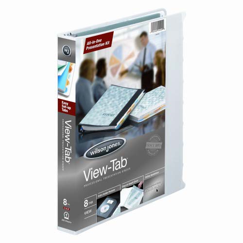 Wilson Jones 1" White 8 Tab View-Tab Binders - 12pk