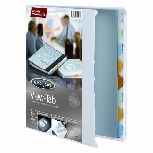 Wilson Jones 1" White 8 Tab View-Tab Binders - 12pk