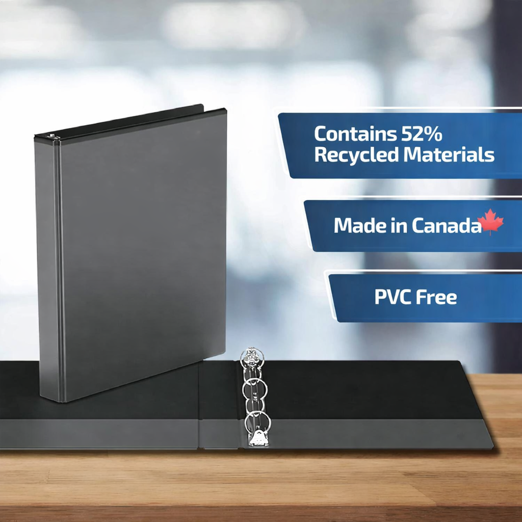 Easyview Black Premium Customizable Round Ring View Binders - 6pk