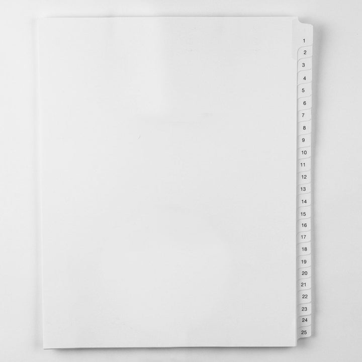 1-25 - All-State Style Letter Size Collated Side Tab Legal Indexes - 25pk