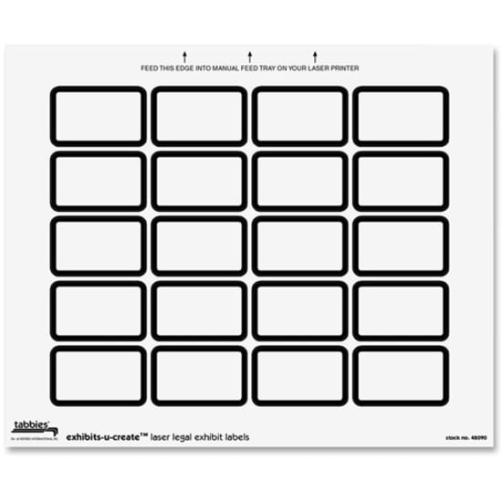 Tabbies Legal Exhibits-U-Create 1" White Laser Labels [1 5/8" Width x 1" Length] - 240/Pack