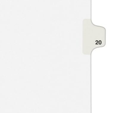 Avery 20 Individual Number Legal Index Avery Style Dividers 25pk - 1020 - Clearance Sale