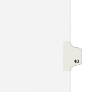 Avery 40 Individual Number Legal Index Avery Style Dividers 25pk - 1040 - Clearance Sale
