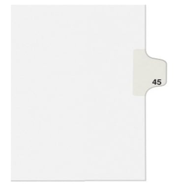 Avery 45 Individual Number Legal Index Avery Style Dividers 25pk - 1045 - Clearance Sale