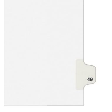 Avery 49 Individual Number Legal Index Avery Style Dividers 25pk - 1049