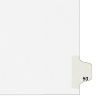 Avery 50 Individual Number Legal Index Avery Style Dividers 25pk - 1050 - Clearance Sale