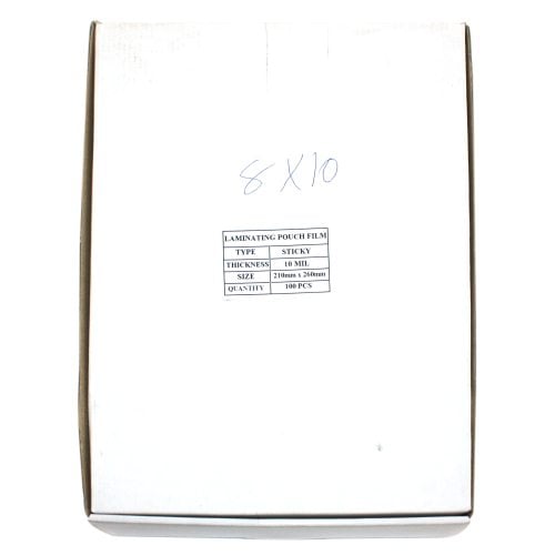 10mil 8" x 10" Photo Size Sticky Back Laminating Pouches 100pk