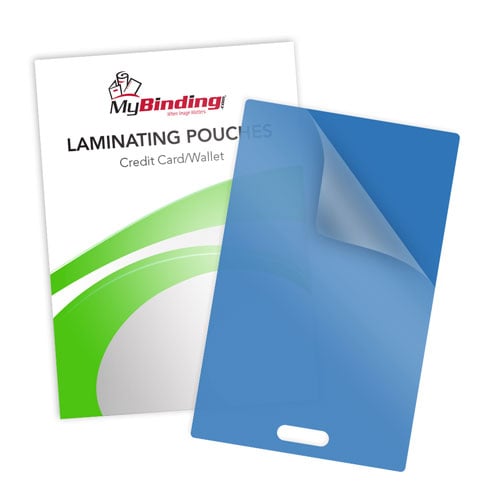 Blue 10mil Credit Card Pouches with Short Side Slot