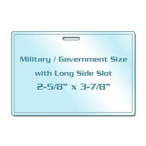 Blue 10mil Military Size Pouches with Long Side Slot