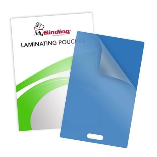 10mil Blue Backed Laminating Pouches with Short Side Slot
