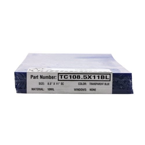 10mil Blue Transparent 8.5" x 5.5" Half Size Covers - 100pk