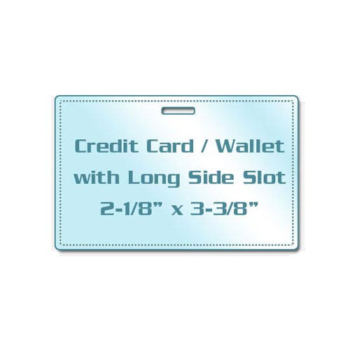 10mil Colored Credit Card Pouches with Long Side Slot