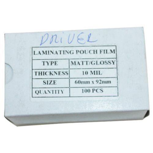 10mil Matte Clear Drivers License Laminating Pouches 100pk