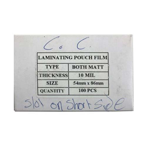 10mil Matte (Front and Back) Credit Card Pouches with Short Side Slot