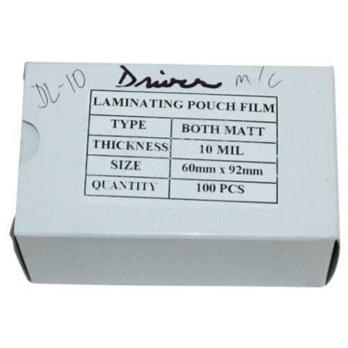 10mil Matte (Front and Back) Drivers License Laminating Pouches 100pk - Clearance Sale