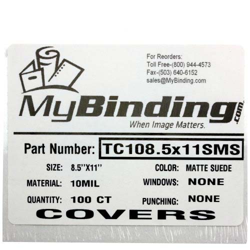 10mil Matte Suede 8.5" x 11" Letter Size Binding Covers [No Tissue] - 100pk