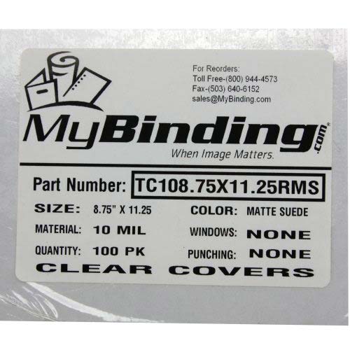 10mil Matte Suede 8.75" x 11.25" Oversize Binding Covers [No tissue] - 100pk