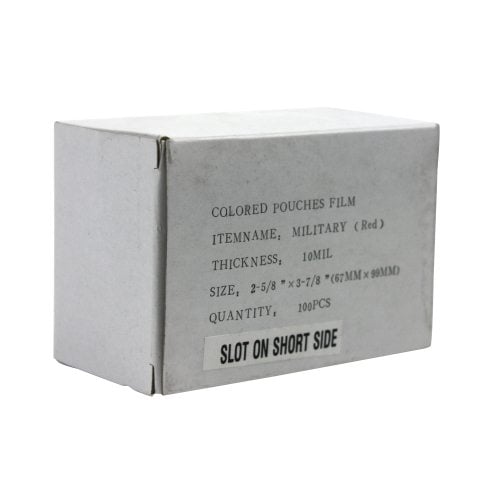Red 10mil Military Size Pouches with Short Side Slot