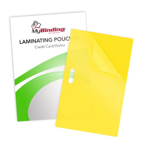 Yellow 10mil Credit Card Pouches with Long Side Slot