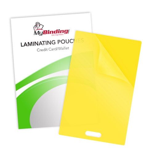 Yellow 10mil Credit Card Pouches with Short Side Slot