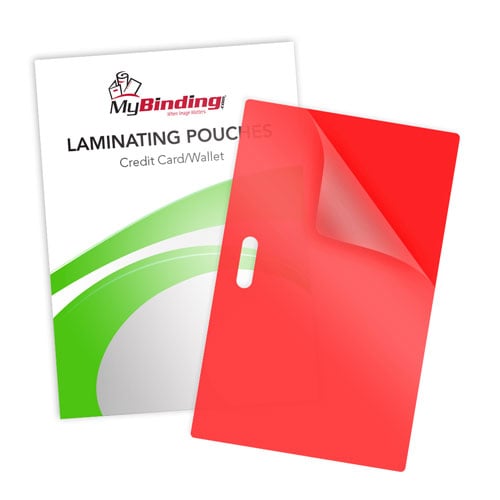 Red 10mil Credit Card Pouches with Long Side Slot