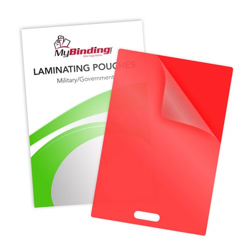 Red 10mil Military Size Pouches with Short Side Slot