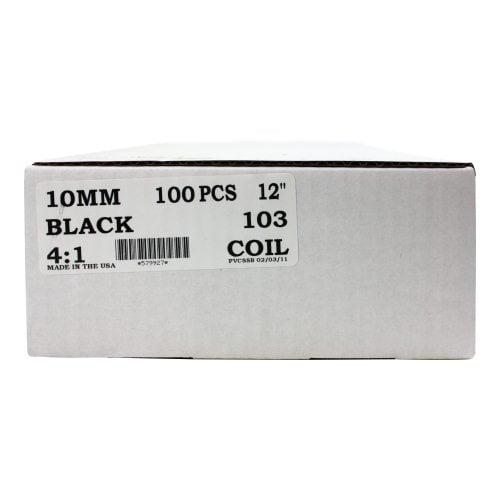 10mm Black 4:1 Pitch Spiral Binding Coil - 100pk